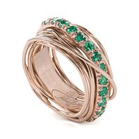 Anello Rubinia Donna Prezioso Collection Filo Della Vita in Oro rosa Smeraldo 0.75 Ct AN113RSM - AN113RSM-15